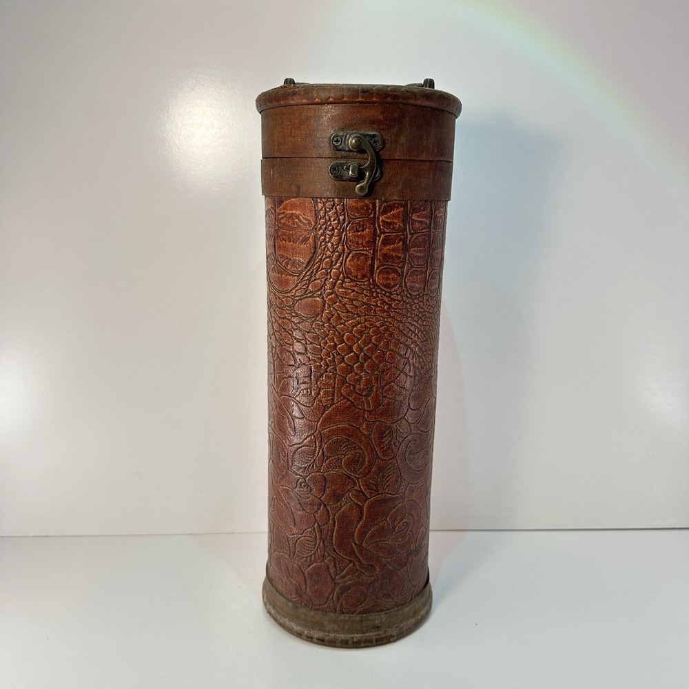 Portable Wine Storage Box Elegant European Style Ornamental Floral Snake Skin